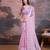 Mauve floral embroidered saree with blouse piece