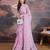 Mauve floral embroidered saree with blouse piece