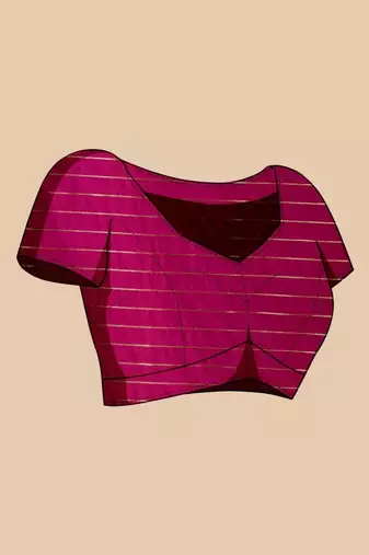 Pink woven design saree with unstitched blouse