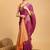 Pink woven embellished art silk leheria saree with blouse piece