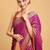 Pink woven embellished art silk leheria saree with blouse piece