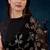 Black blooming floral embellished sequence saree with blouse piece