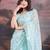 Blue embellished saree with blouse piece