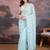 Blue embellished saree with blouse piece