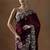 Violet embroidered saree with unstitched blouse