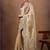 Cream embroidered organza sarees