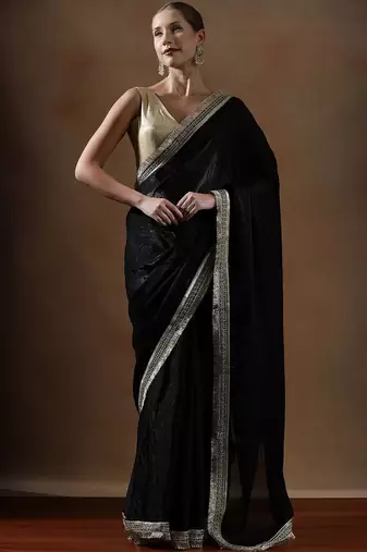 Black embellished sarees