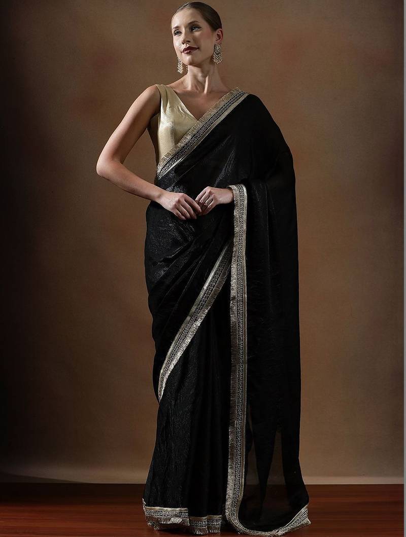 Black embellished sarees