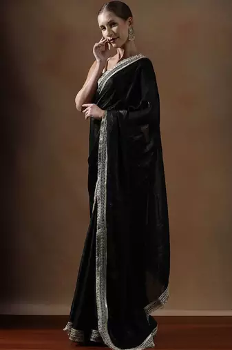 Black embellished sarees