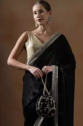 Black embellished sarees