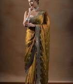 Yellow embroidered sarees