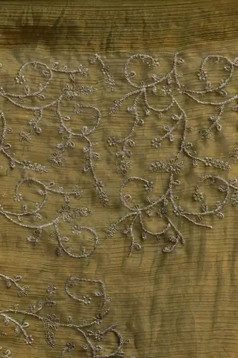 Yellow embroidered sarees