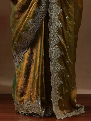 Yellow embroidered sarees 5