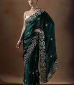 Green embroidered sarees