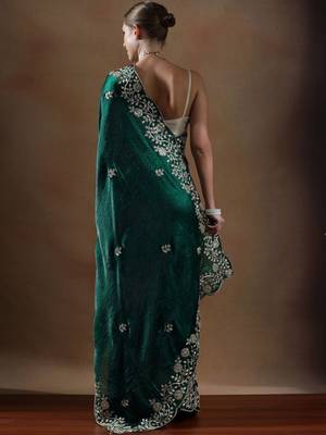 Green embroidered sarees 2