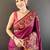 Purple festive silk ornate zari border sarees