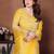 Yellow embellished saree with unstitched blouse
