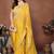 Yellow embellished saree with unstitched blouse