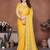 Yellow embellished saree with unstitched blouse