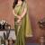 Green embellished saree with unstitched blouse