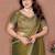 Green embellished saree with unstitched blouse