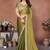 Green embellished saree with unstitched blouse