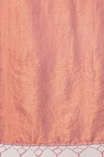 Peach women ethnic motifs woven design kanjeevaram saree