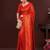 Orange ethnic motifs zari silk blend designer kanjeevaram saree