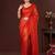 Orange ethnic motifs zari silk blend designer kanjeevaram saree