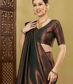 Green ethnic motifs zari silk blend designer kanjeevaram saree