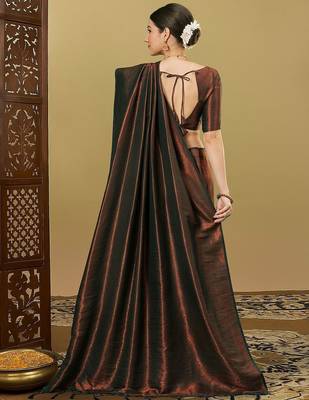 Green ethnic motifs zari silk blend designer kanjeevaram saree 3