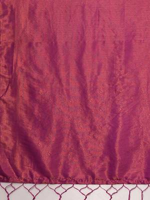 Magenta ethnic motifs zari silk blend designer kanjeevaram saree 5