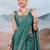 Teal ethnic woven design saree with matching blouse