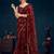Burgundy sequence embellished pure georgette saree with unstitched blouse