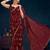 Burgundy sequence embellished pure georgette saree with unstitched blouse