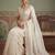 White embroidered banarasi sarees with unstitched blouse piece