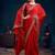 Red embroidered heavy work sarees with blouse piece