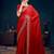 Red embroidered heavy work sarees with blouse piece