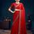 Red embroidered heavy work sarees with blouse piece