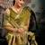 Olive woven design zari art silk banarasi saree
