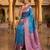 Blue classic indian silk rich woven pallu design sarees