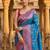 Blue classic indian silk rich woven pallu design sarees