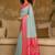 Turquoise woven design zari pure linen banarasi saree