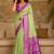 Lime woven design zari pure linen banarasi saree