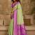 Lime woven design zari pure linen banarasi saree