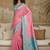 Pink woven design zari pure linen banarasi saree
