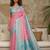 Pink woven design zari pure linen banarasi saree
