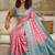 Pink woven design zari pure linen banarasi saree