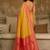 Yellow woven design zari pure linen banarasi saree