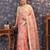 Pink floral printed saree